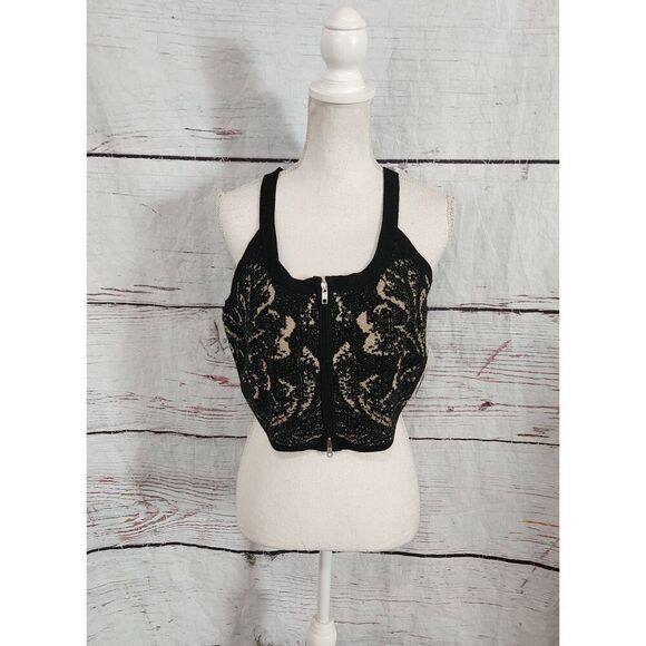 Anthropologie Maeve Crop Zip Up Halter Sweater Size Large NWT - Picture 4 of 9